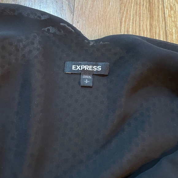 Express Black V-Neck Camisole Tank Top Blouse with Black Velvet Detail - Size S - Picture 3 of 3